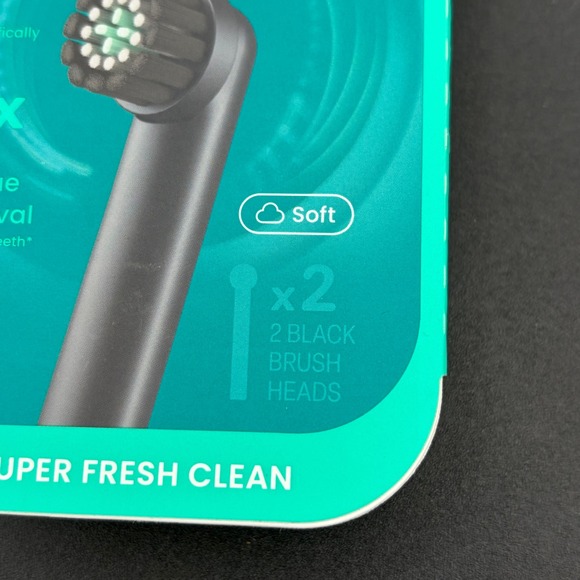 Quip 360 Oscillating Brush Head 2-Pack Black Soft Bristles Replacement 920-00277 - Picture 4 of 5